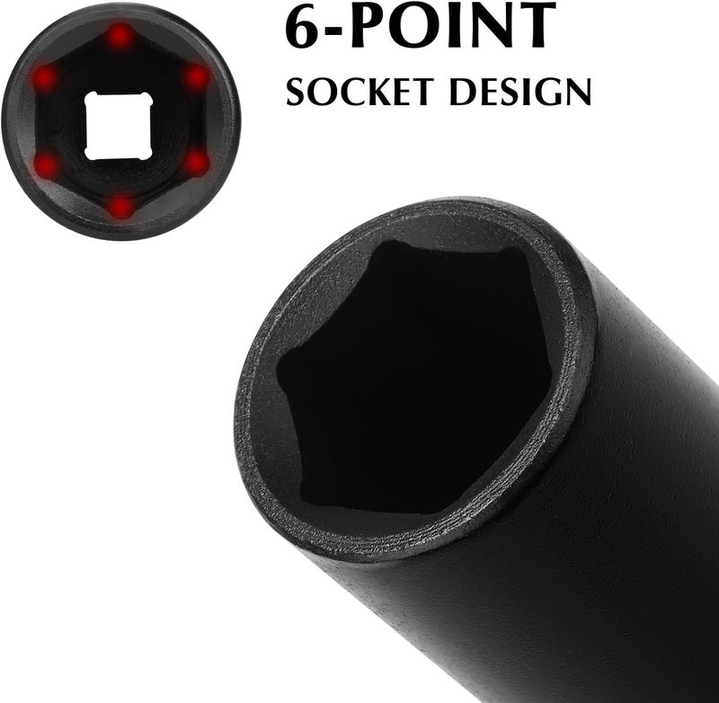 EMENTOL 1/2 Inch Drive Extra Long Deep Impact Socket - 3/4 Inch, CR-MO, SAE, 6 Point Extra Deep Socket, 5" Length - Image 4